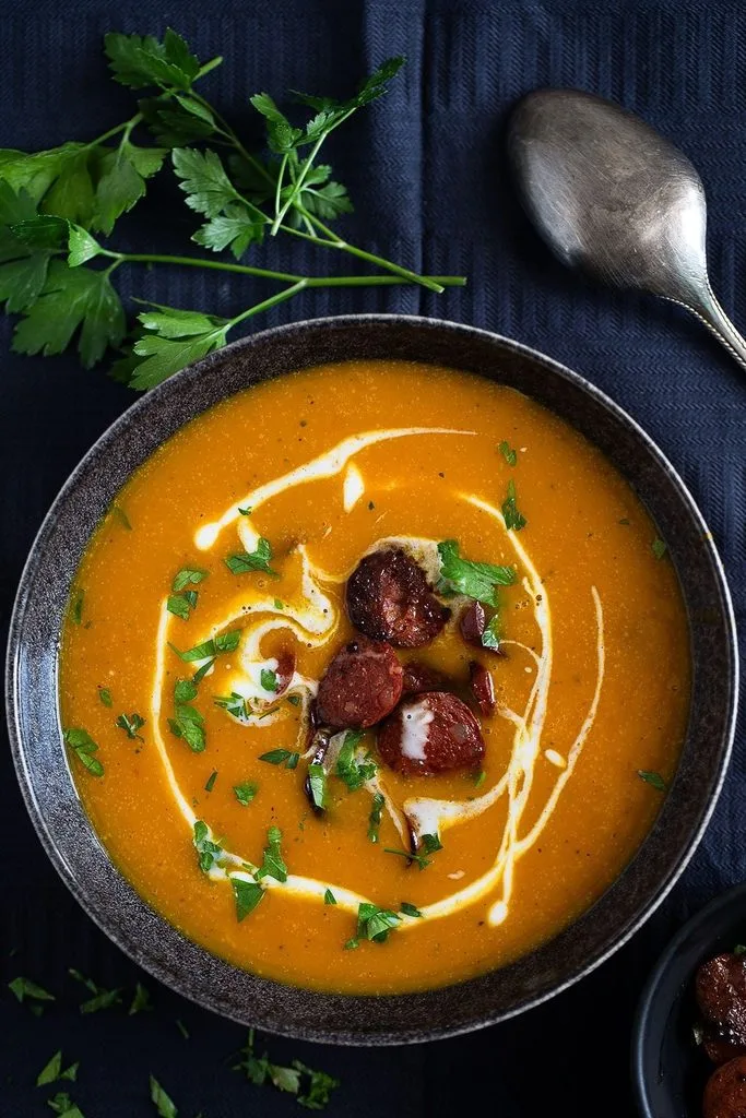 Spicy Chorizo Pumpkin Soup