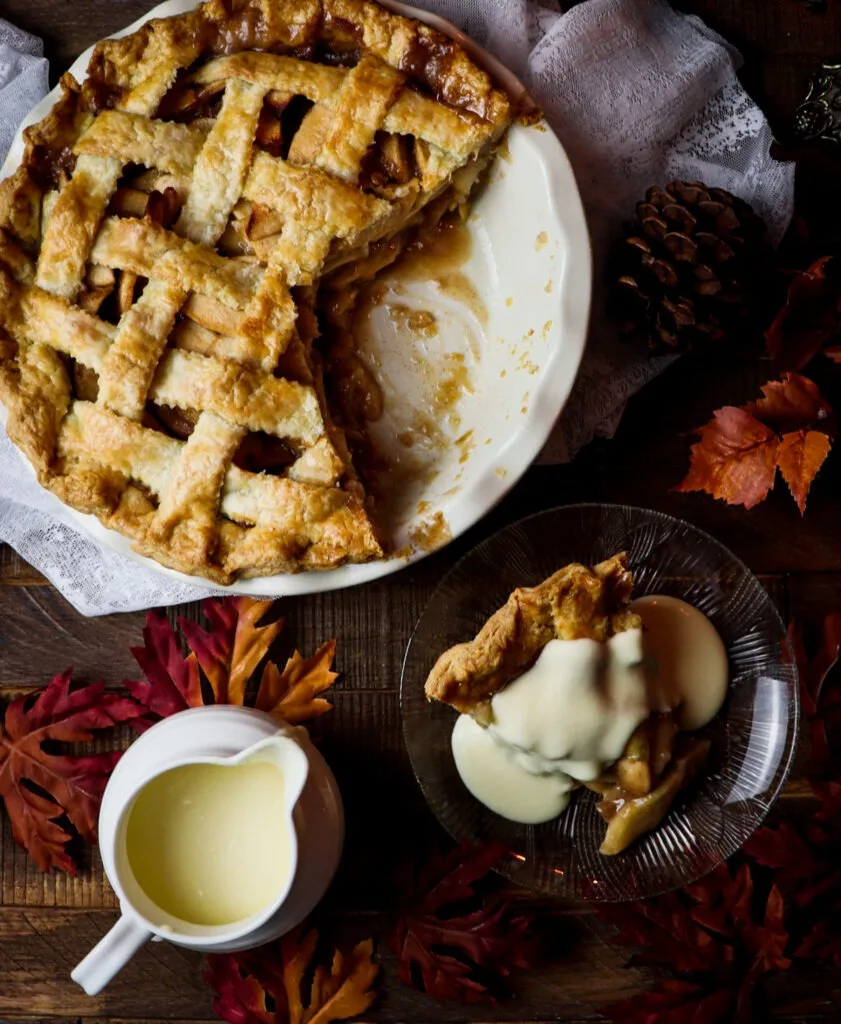 Toffee Apple Pie with Vanilla Custard Recipe 2 Toffee Apple Pie with Vanilla Custard