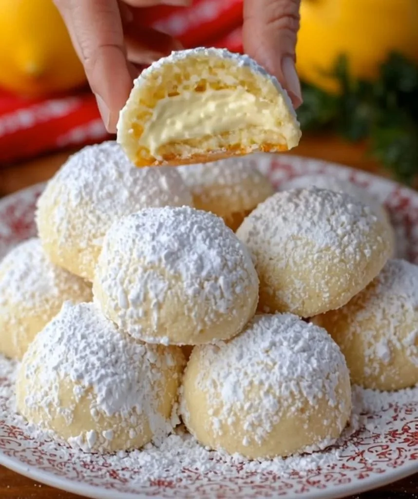 Lemon Cream Snowball Cookies