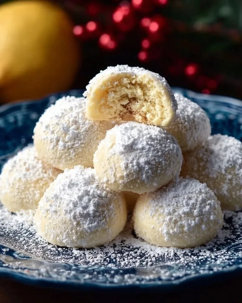 Lemon Cream Snowball Cookies