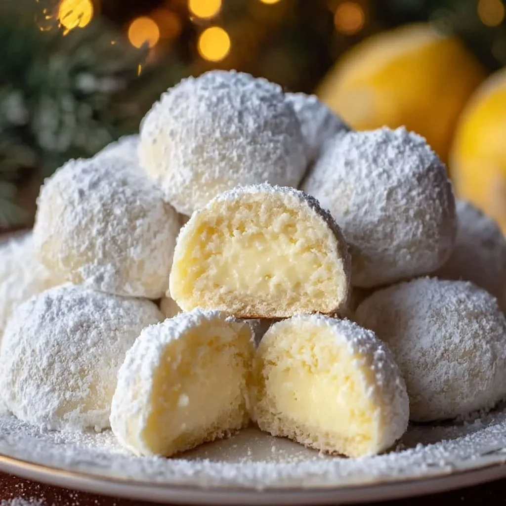 Lemon Cream Snowball Cookies