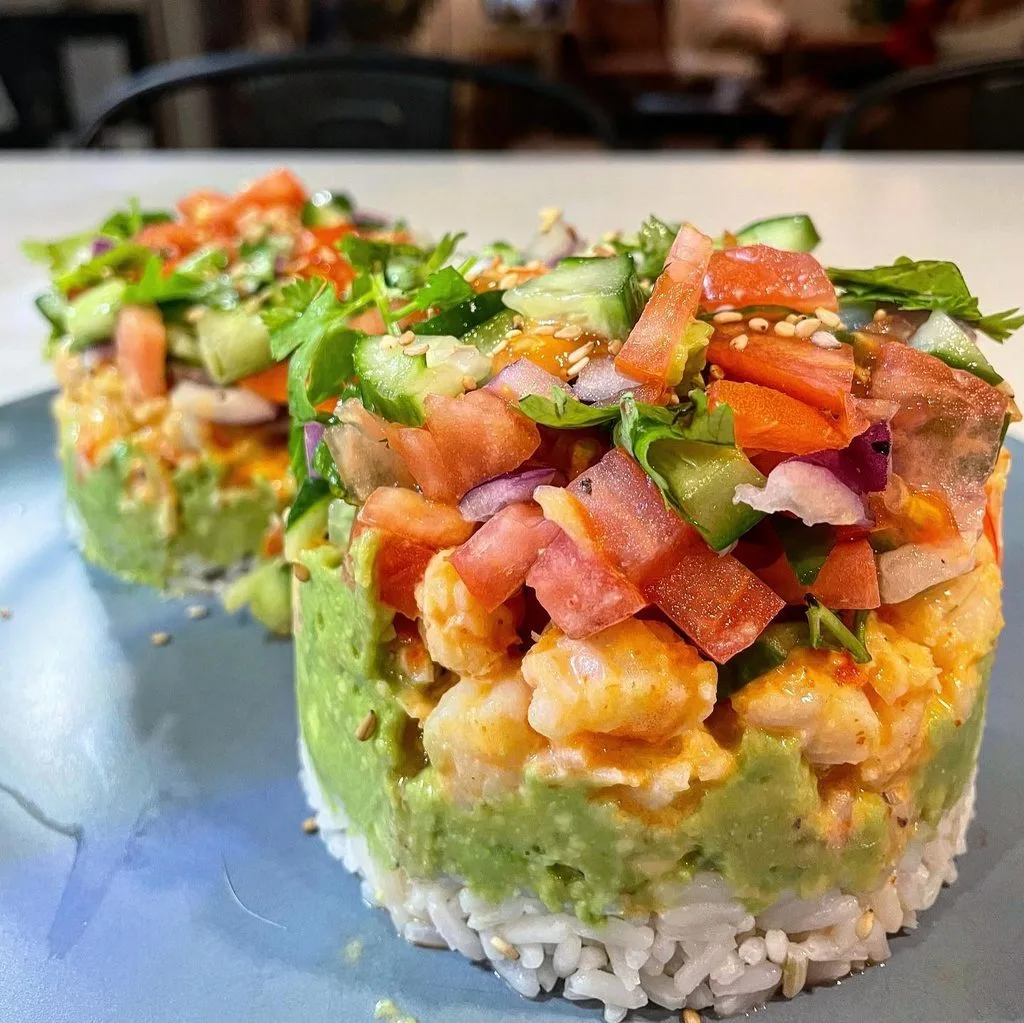Spicy Shrimp Sushi Stacks Recipe 2 Spicy Shrimp Sushi Stacks