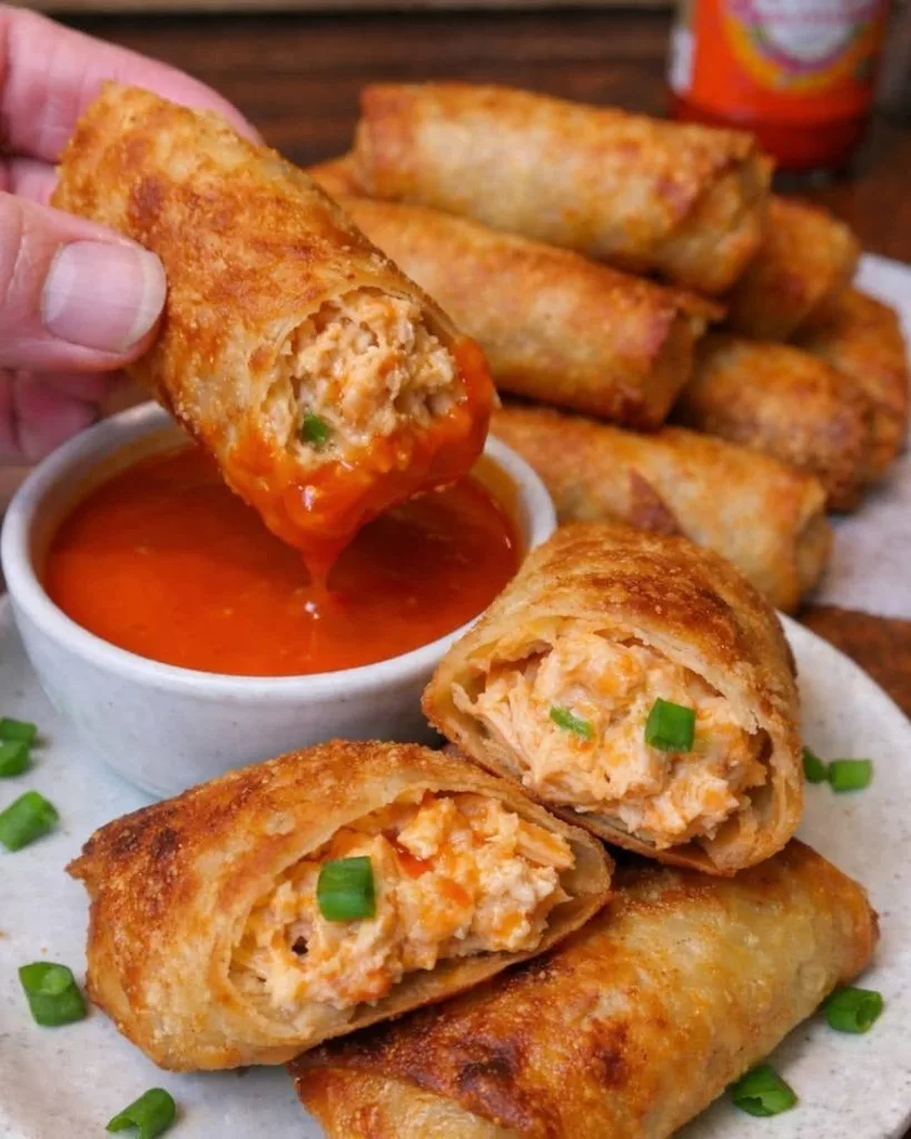 Buffalo Chicken Dip Egg Rolls
