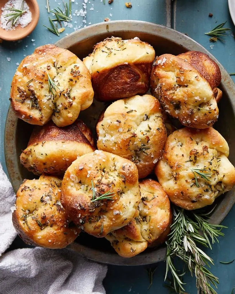 Garlic Rosemary Focaccia Muffins Recipe 2 Garlic Rosemary Focaccia Muffins