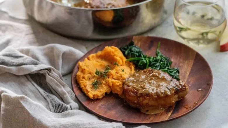 Apple Cider Pork with Mashed Sweet Potatoes Recipe 2 Apple Cider Pork with Mashed Sweet Potatoes