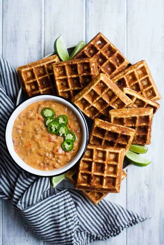 Spicy Cheddar Jalapeño Cornbread Waffles 1 Spicy Cheddar Jalapeño Cornbread Waffles