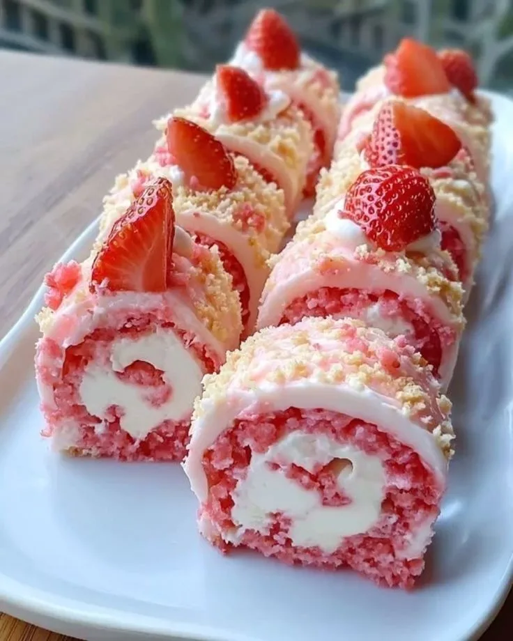 Strawberry Shortcake Cheesecake Sushi Rolls Recipe 1 Strawberry Shortcake Cheesecake Sushi Rolls