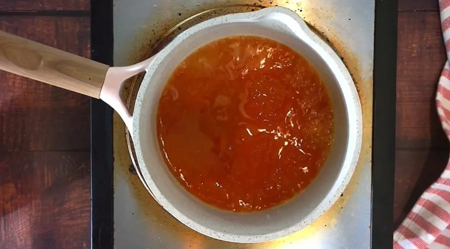 Simmer the Bourbon Apricot Sauce