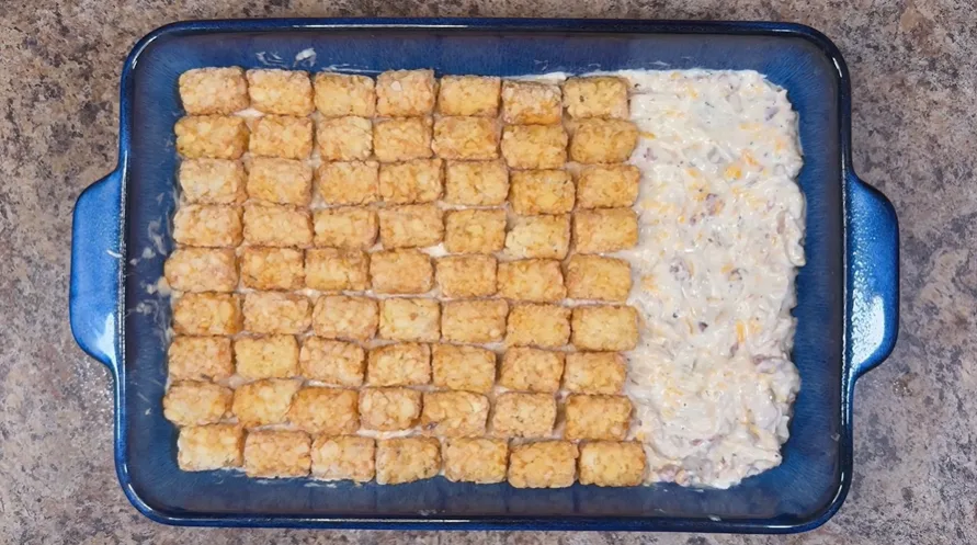 Chicken Bacon Ranch Tater Tot Casserole Recipe 4 Layer the Bacon and Tater Tots