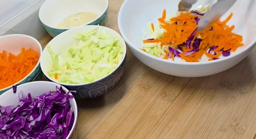 Chicken Wonton Tacos Recipe 5 Mix the Fresh Asian Slaw
