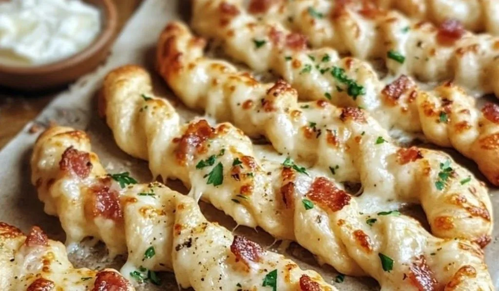 Garlic Butter Bacon Alfredo Pizza Twists Recipe 2 Garlic Butter Bacon Alfredo Pizza Twists