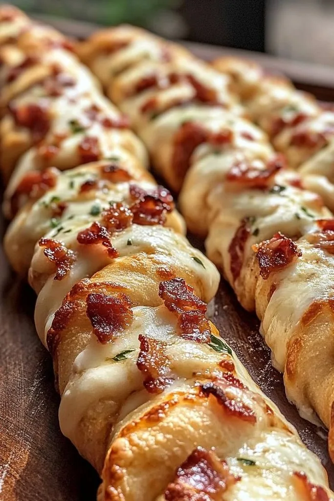 Garlic Butter Bacon Alfredo Pizza Twists Recipe 6 Garlic Butter Bacon Alfredo Pizza Twists
