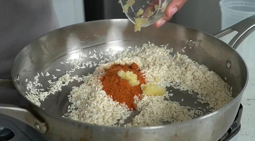 Steak Queso Rice Recipe 3 Simmer the Tomato Rice Base