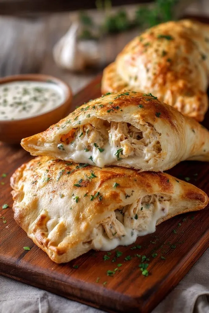 Crispy Cheesy Chicken Alfredo Calzones Recipe 2 Crispy Cheesy Chicken Alfredo Calzones