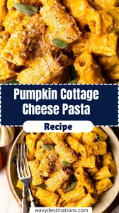 Pumpkin Cottage Cheese Pasta