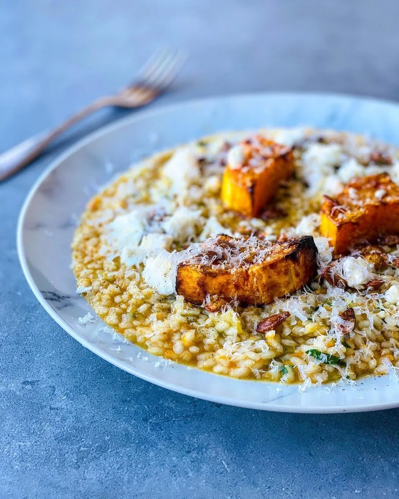Baked Pumpkin Goat Cheese Risotto Recipe 3 Baked Pumpkin Goat Cheese Risotto