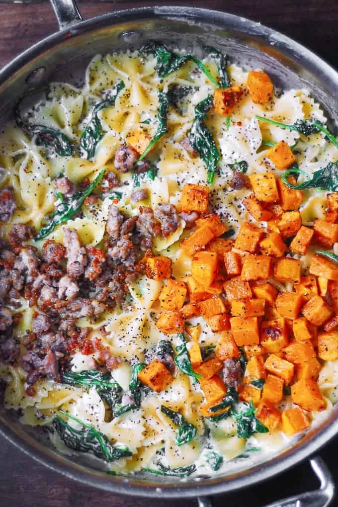 Butternut Squash Pasta with Italian Sausage Recipe