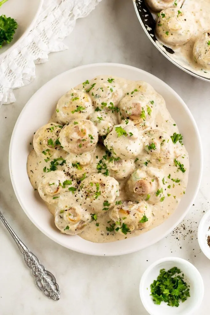 Creamy Garlic Parmesan Mushrooms Recipe 3 Creamy Garlic Parmesan Mushrooms