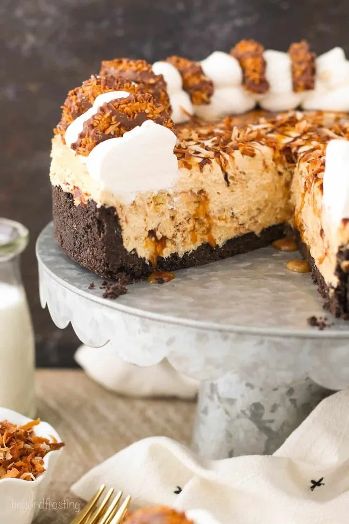 No-Bake Samoa Cheesecake