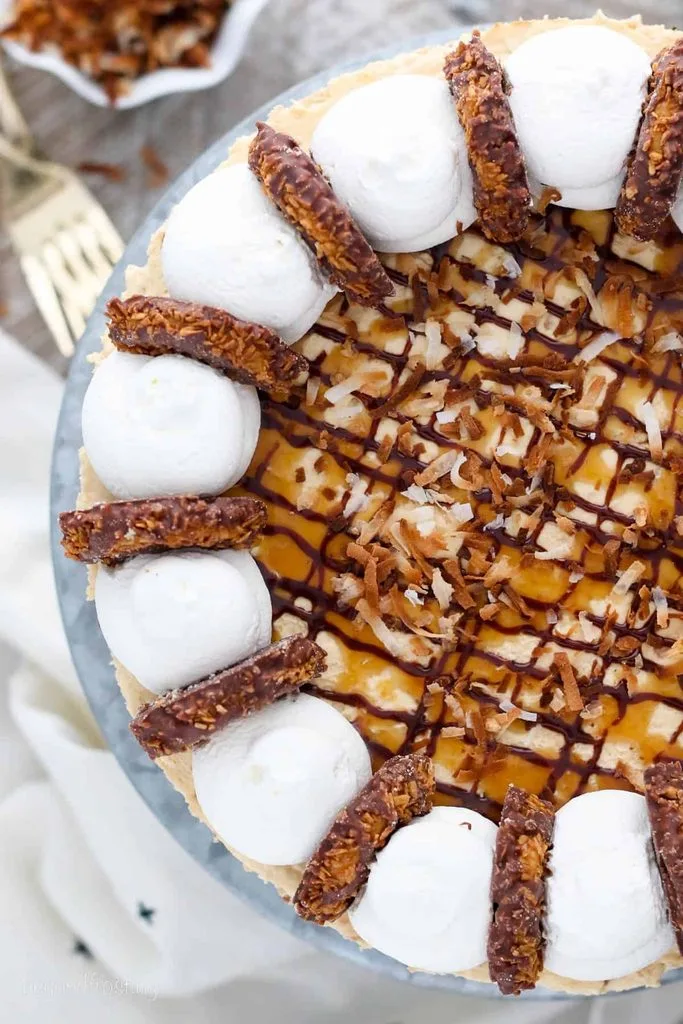 No-Bake Samoa Cheesecake