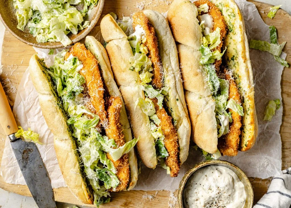 Garlic Bread Chicken Caesar Salad Subs Recipe 3 Garlic Bread Chicken Caesar Salad Subs Recipe