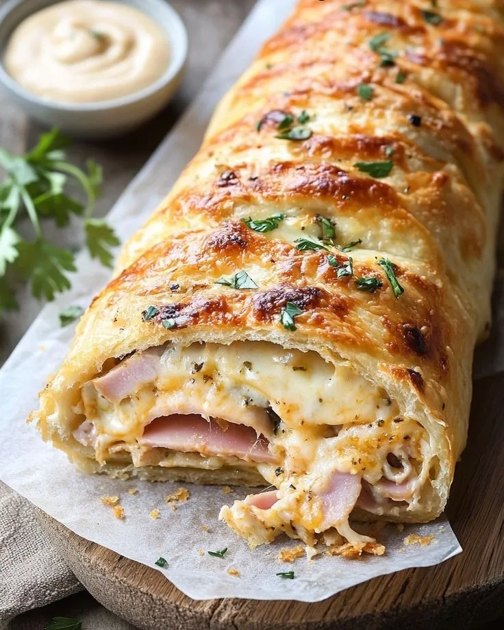 Chicken Cordon Bleu Stromboli 