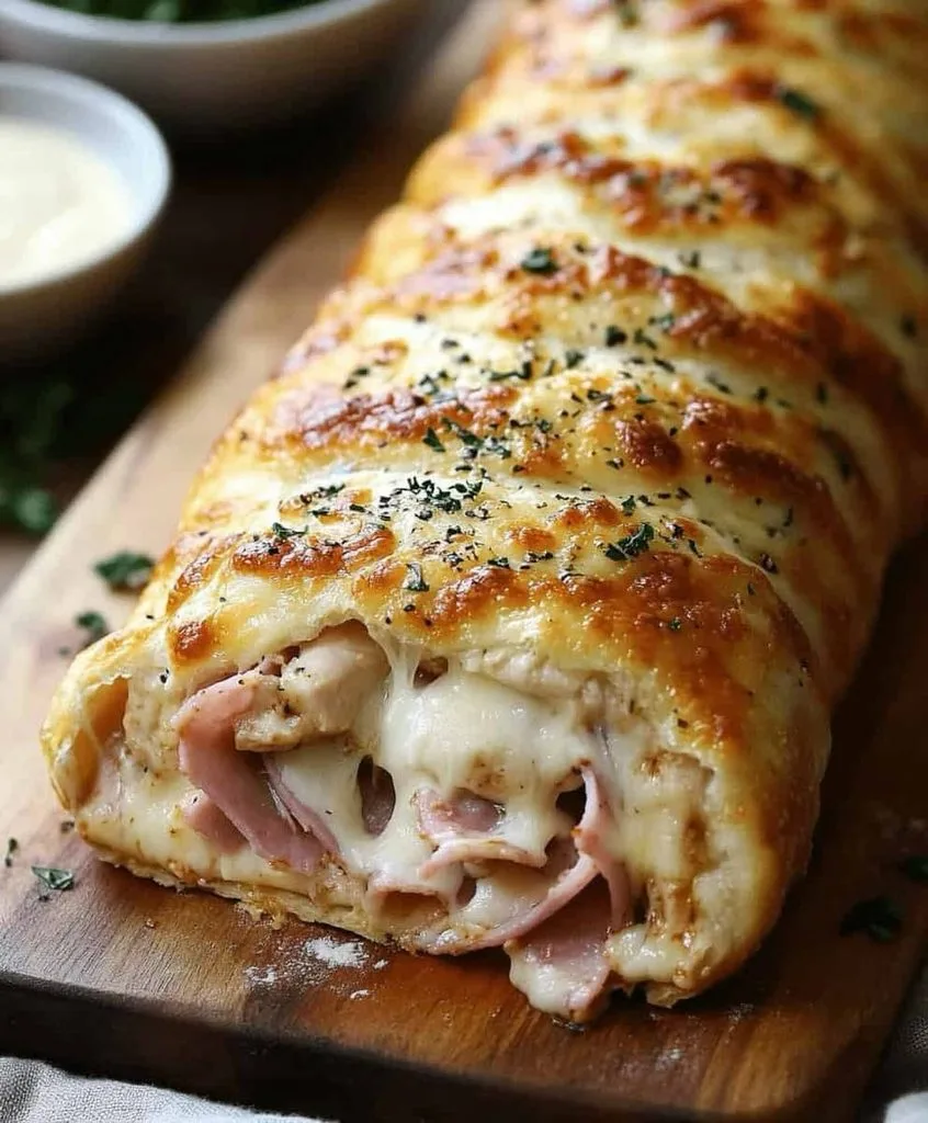 Chicken Cordon Bleu Stromboli 