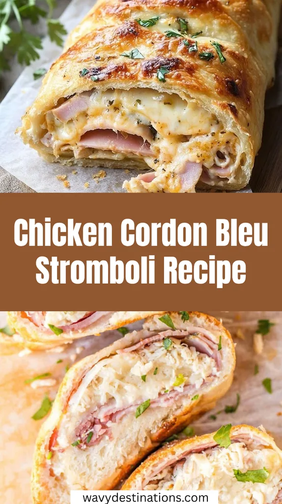 Chicken Cordon Bleu Stromboli 