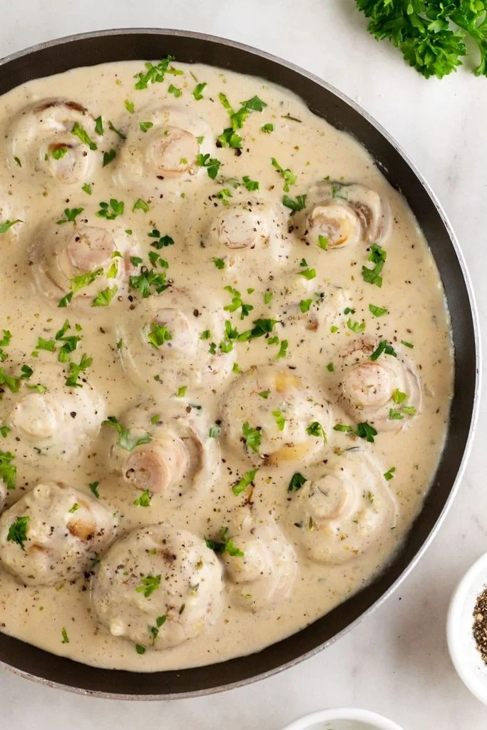 Creamy Garlic Parmesan Mushrooms Recipe 1 Creamy Garlic Parmesan Mushrooms