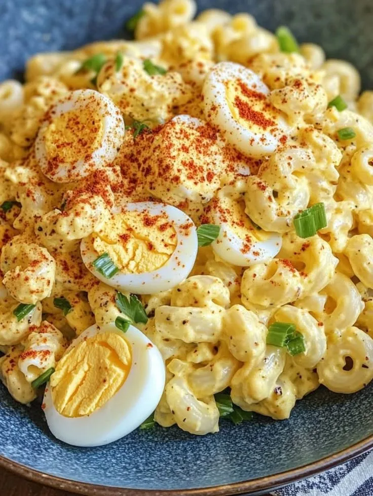Creamy Deviled Egg Macaroni Salad