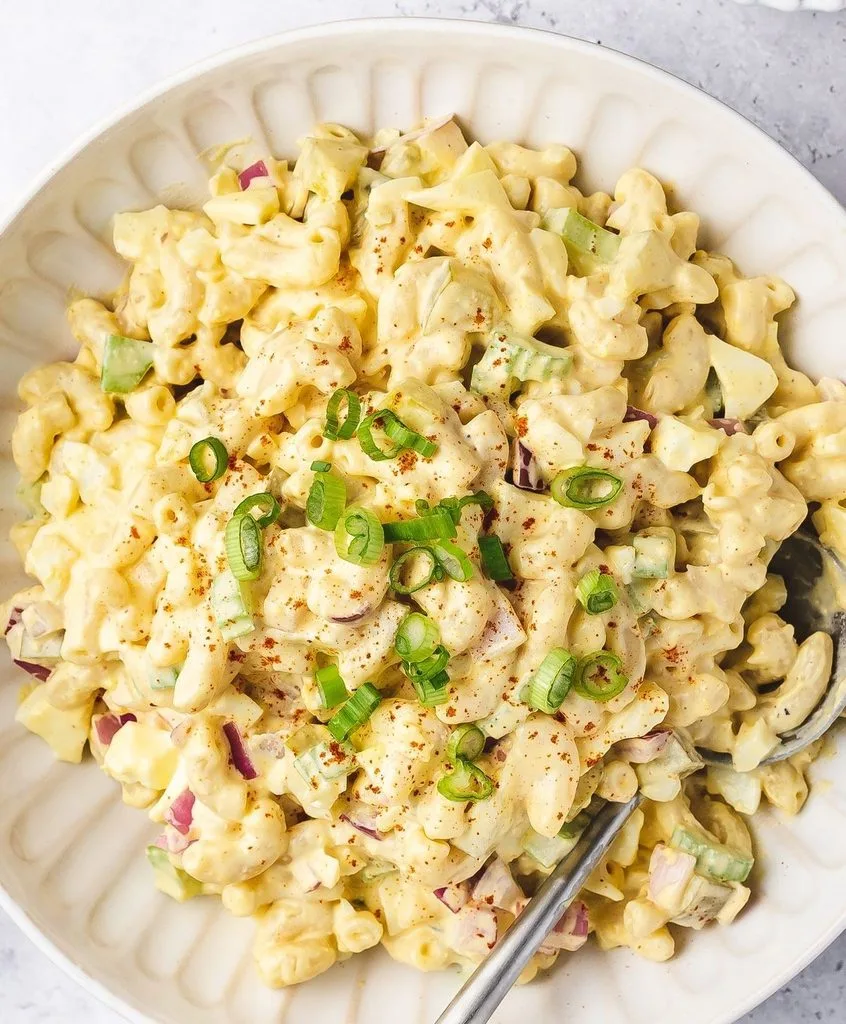 Creamy Deviled Egg Macaroni Salad
