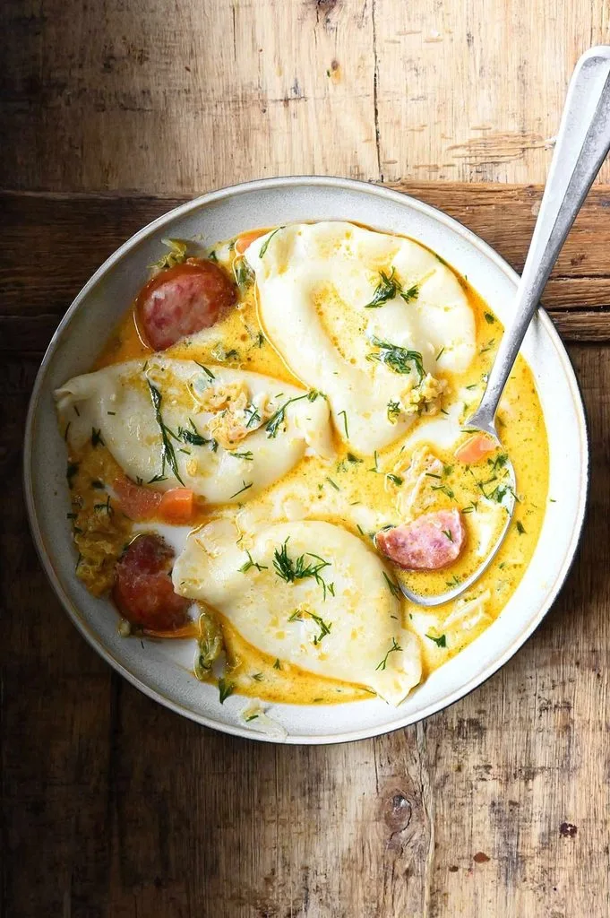 Creamy Dill Pierogi Soup