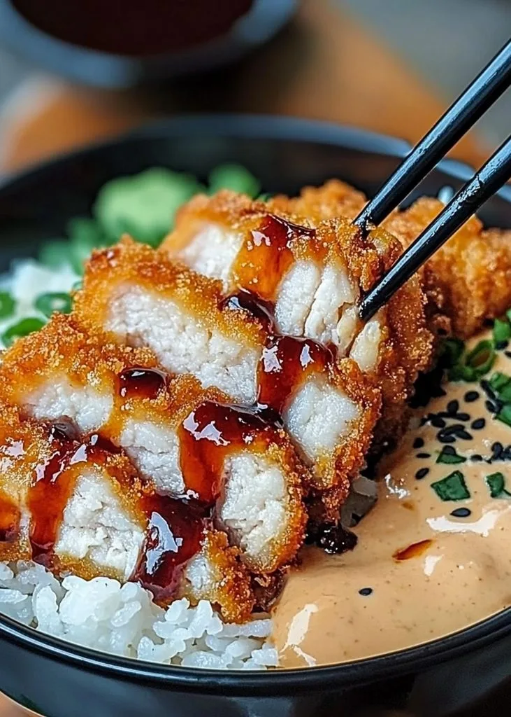 Japanese Katsu Bowls With Tonkatsu Sauce Recipe 2 Japanese Katsu Bowls With Tonkatsu Sauce
