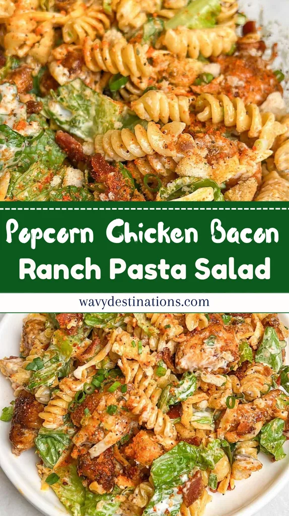 Popcorn Chicken Bacon Ranch Pasta Salad
