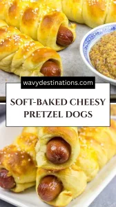 Soft-Baked Cheesy Pretzel Dogs Recipe