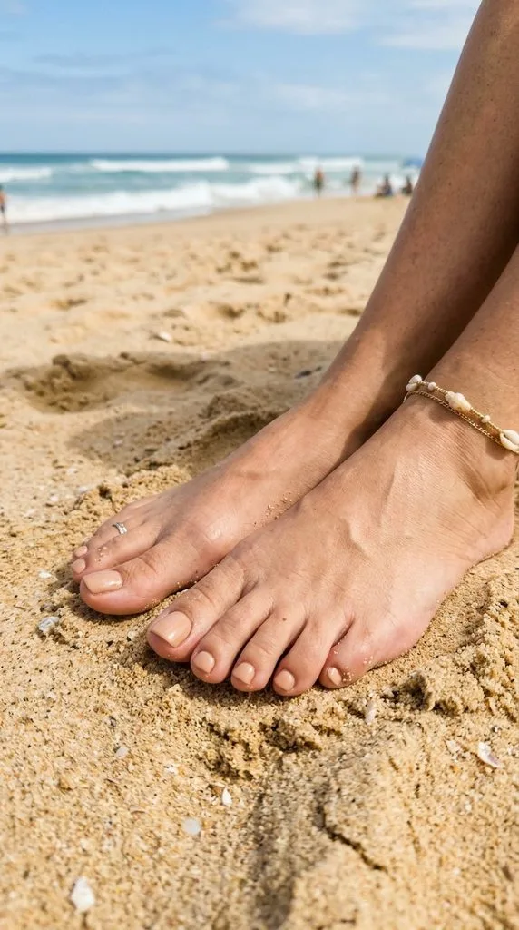 10 Summer Beach Nails Ideas for a Bright Coastal Look in 2026 9 Sandy Nude Beach Nails