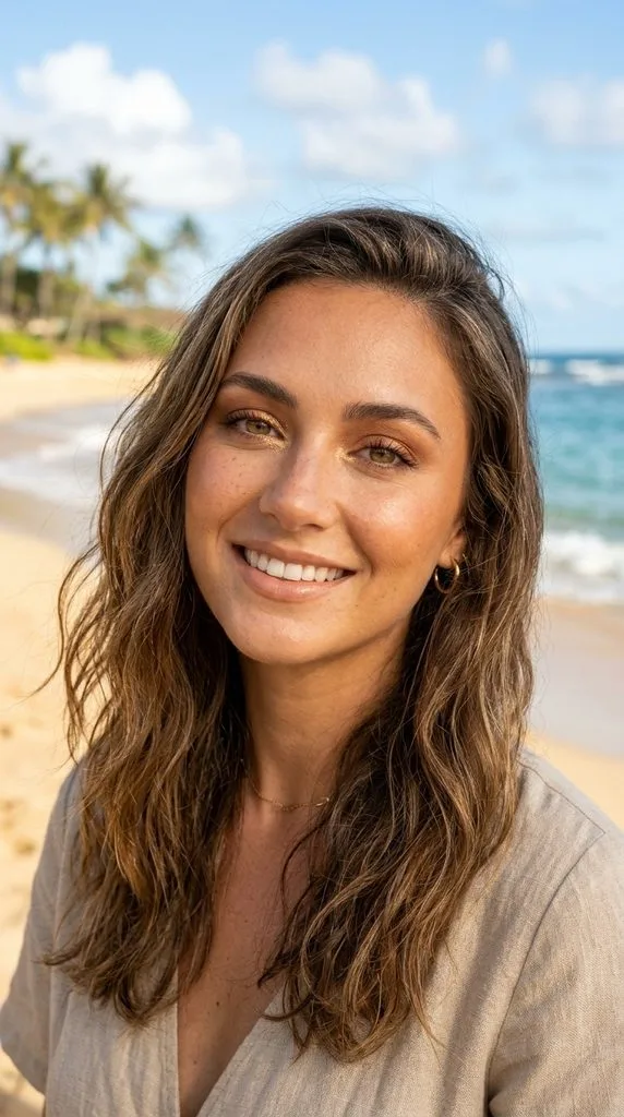 Golden Bronze Beach Makeup