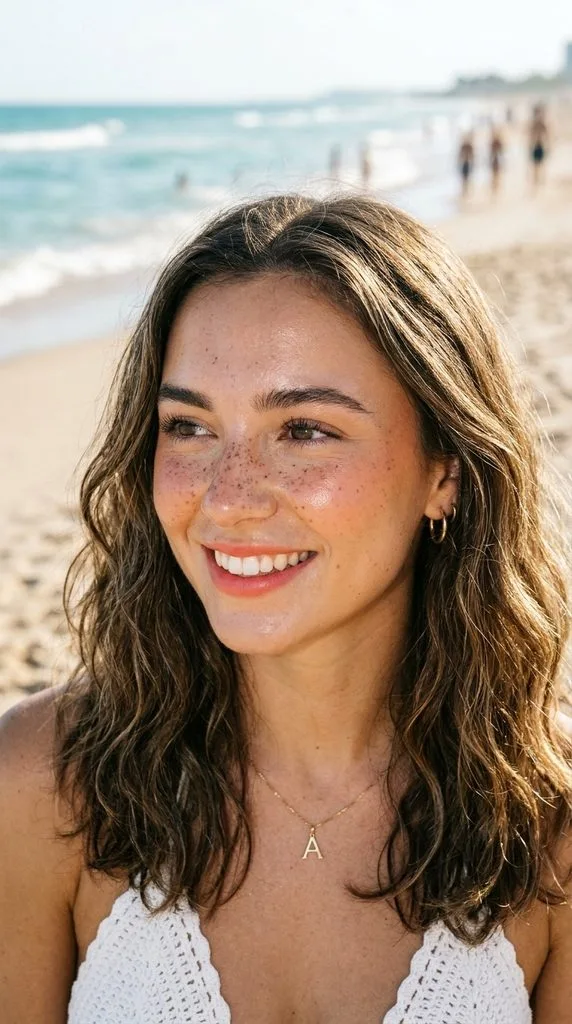 Beach Makeup With Freckles