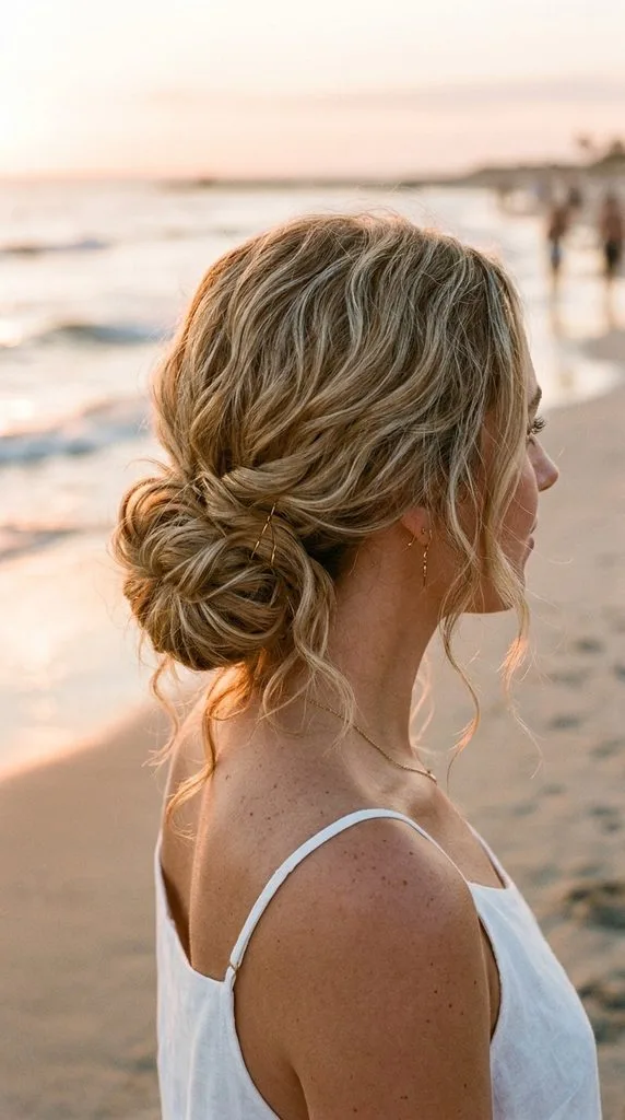 11 Beach Hairstyles for Summer That Look Cute and Chic 9 Beachy Low Bun