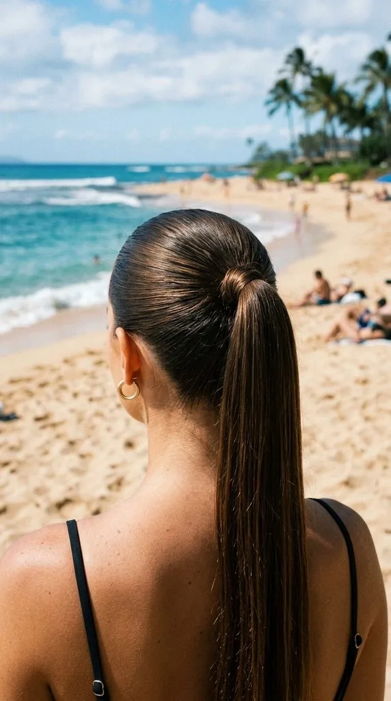 11 Beach Hairstyles for Summer That Look Cute and Chic 11 High Sleek Ponytail