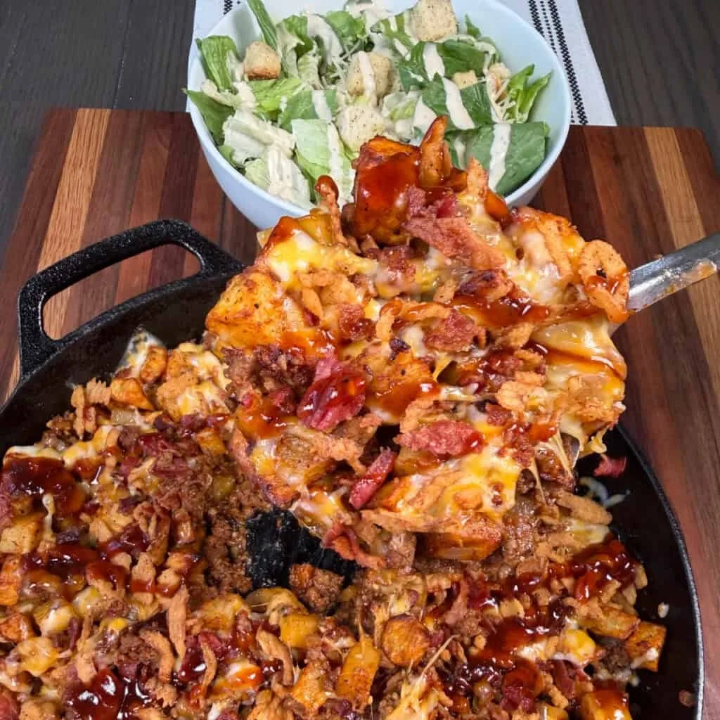 BBQ Cheeseburger Potato Skillet Recipe 2 BBQ Cheeseburger Potato Skillet