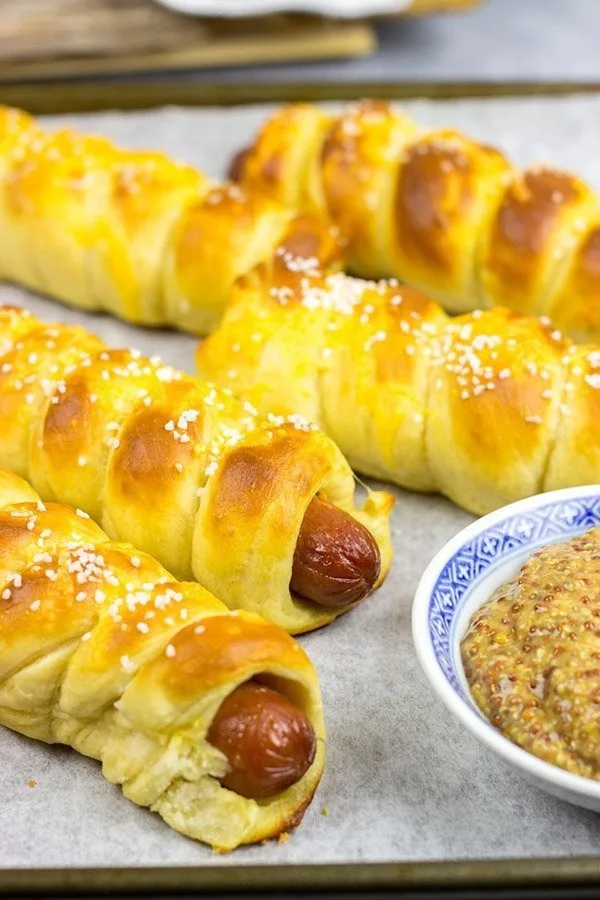Soft Baked Cheesy Pretzel Dogs Recipe 3 Soft Baked Cheesy Pretzel Dogs Recipe