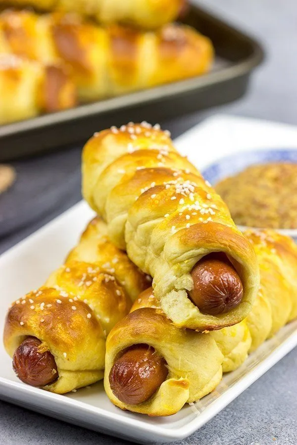 Soft Baked Cheesy Pretzel Dogs Recipe 4 Soft Baked Cheesy Pretzel Dogs Recipe