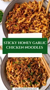 Sticky Honey Garlic Chicken Noodles