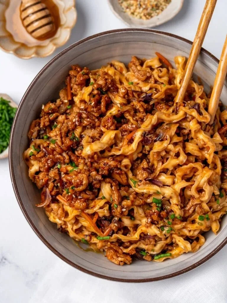 Sticky Honey Garlic Chicken Noodles Recipe 2 Sticky Honey Garlic Chicken Noodles