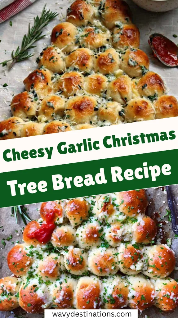 Cheesy Garlic Christmas Tree Bread