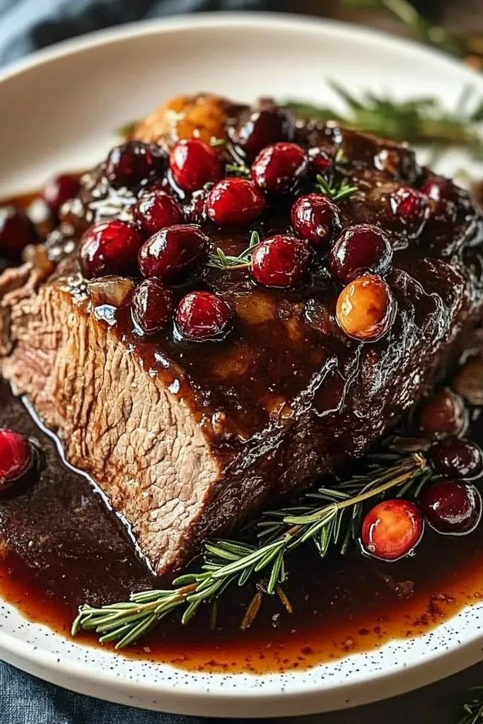 Slow Braised Beef Roast with Cranberry Balsamic Glaze 2 Slow Braised Beef Roast with Cranberry Balsamic Glaze