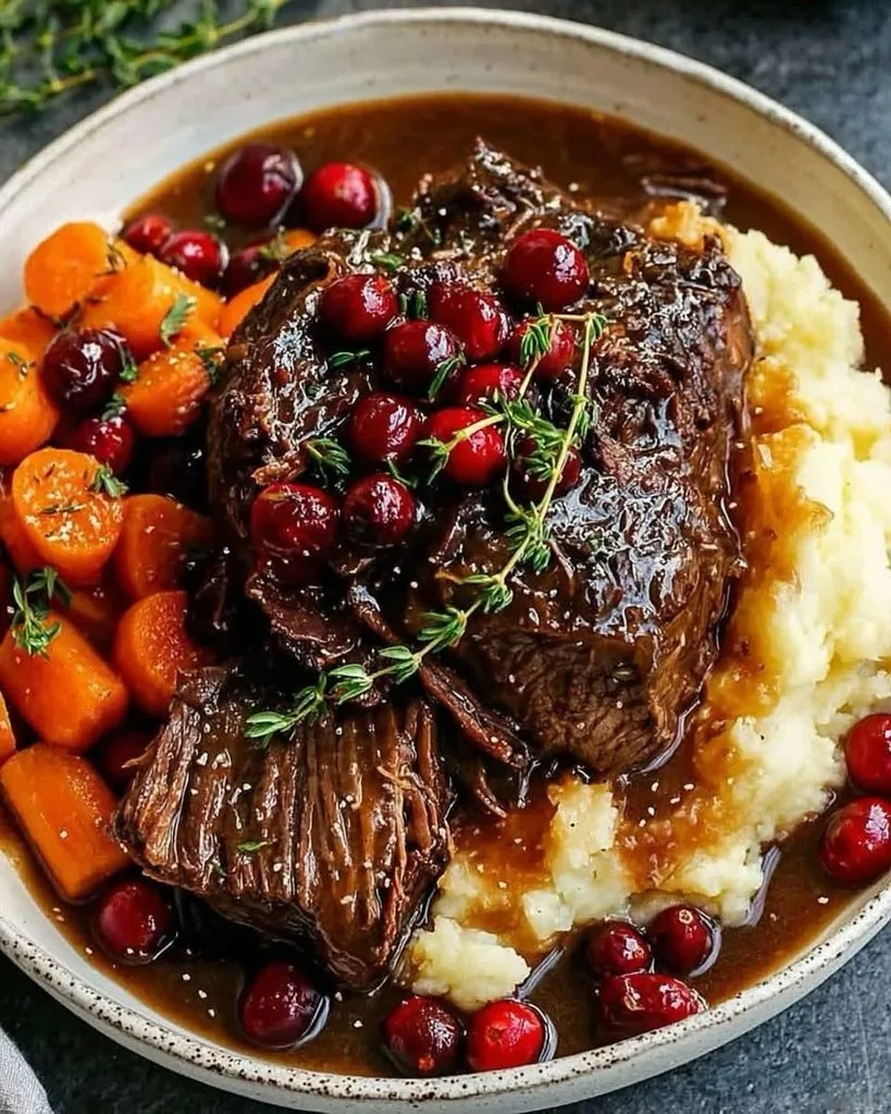 Slow Braised Beef Roast with Cranberry Balsamic Glaze 3 Slow Braised Beef Roast with Cranberry Balsamic Glaze