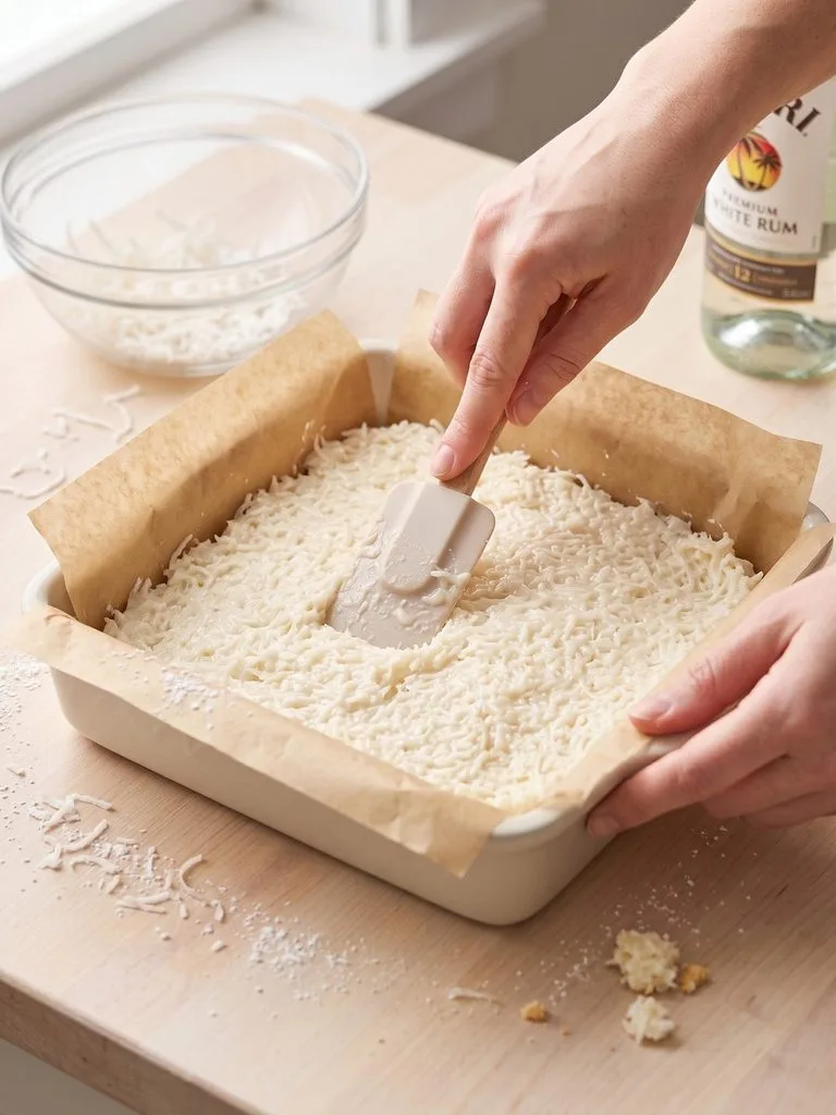 Coconut Rum Snow Squares Recipe 3 Coconut Rum Snow Squares