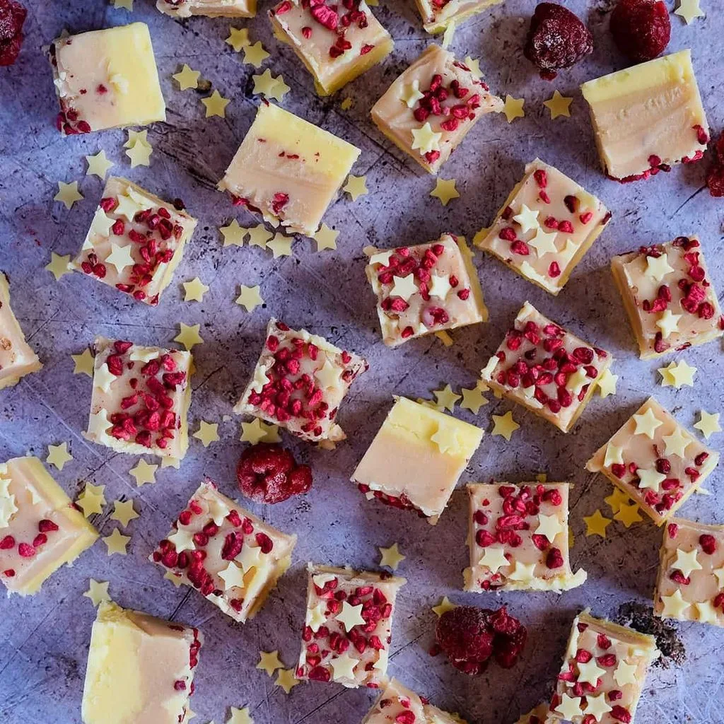 White Chocolate Raspberry Fudge